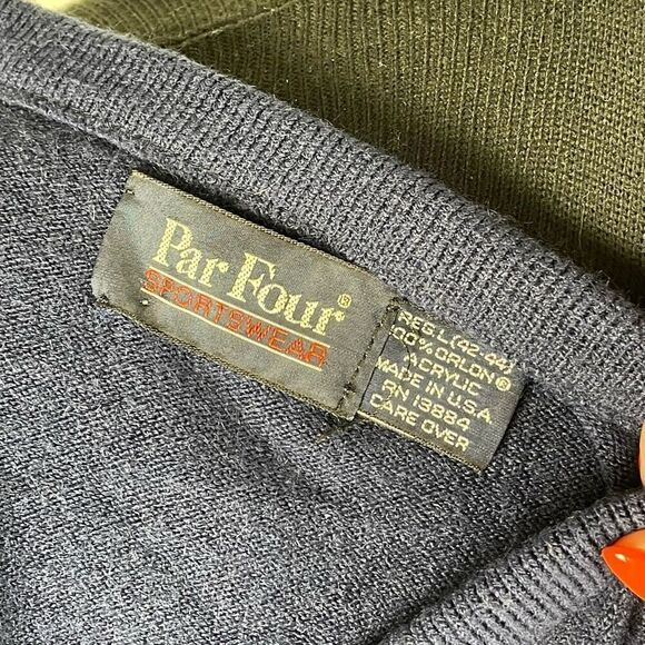 Vintage Navy Par Four Sportswear Knit Vest - Men’s L - Picture 5 of 6